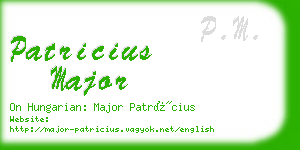 patricius major business card